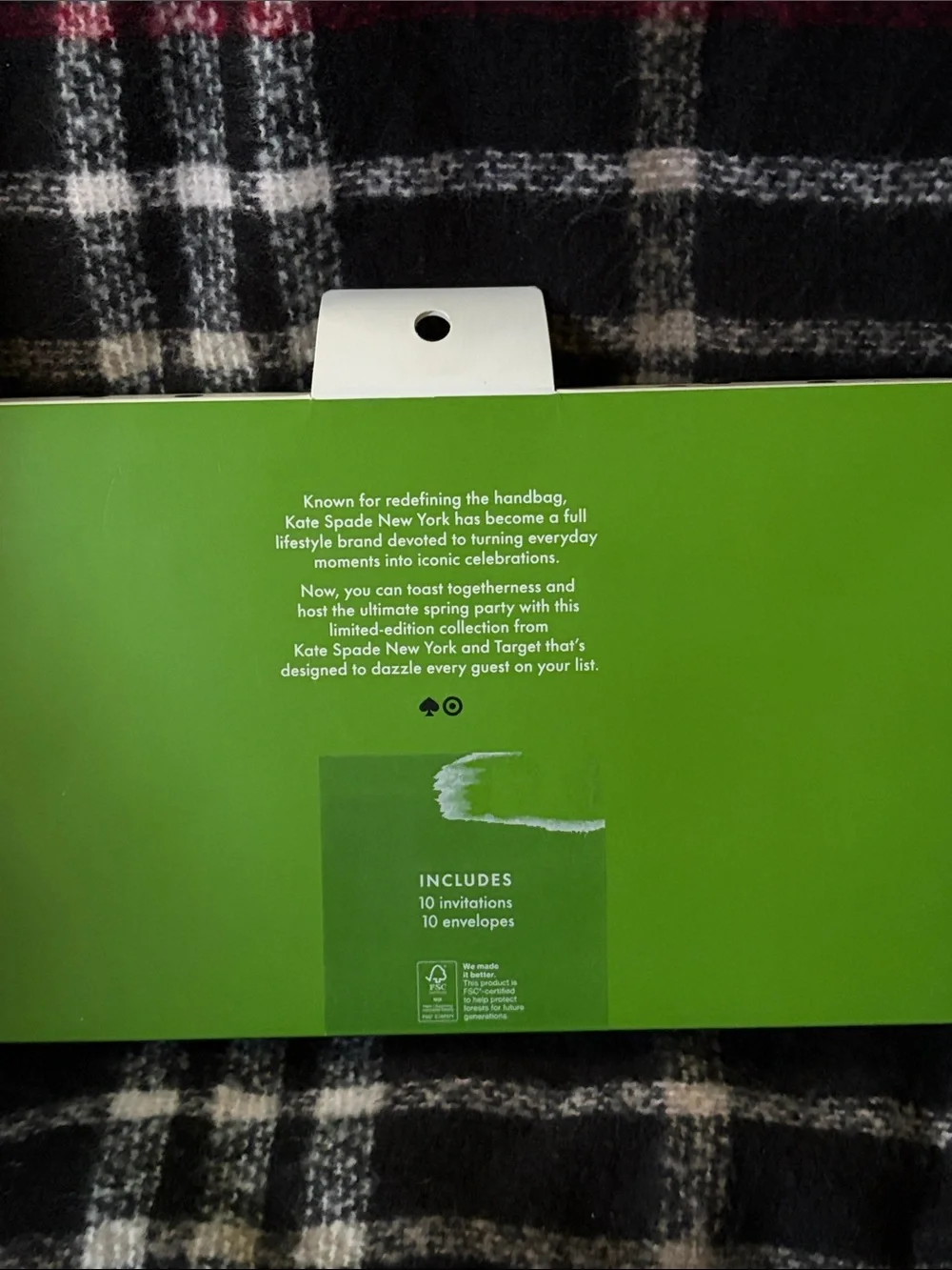 kate spade Green Cocktail Invitation Set with Envelopes
